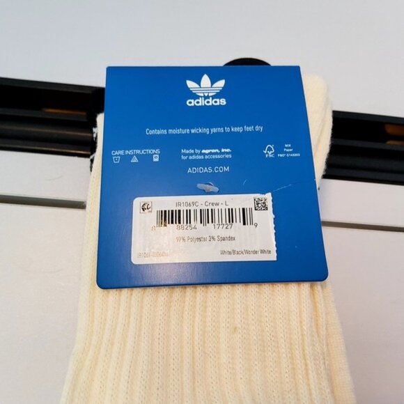 adidas Originals Trefoil Crew Men's Socks Multi (3Pack) L - Fits Men’s 8-12 -NEW - Picture 3 of 7